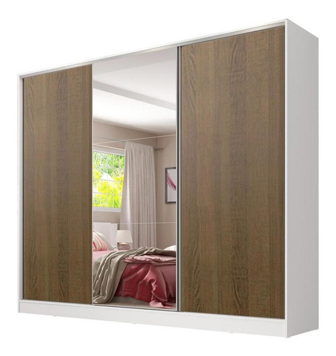 Guarda-roupa Casal 100 Mdf Madesa Royale 3 Portas C/ Espelho