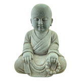 Figura Niño Buda Grande 38cm Sentado Zen Estatua Jardin Zn 