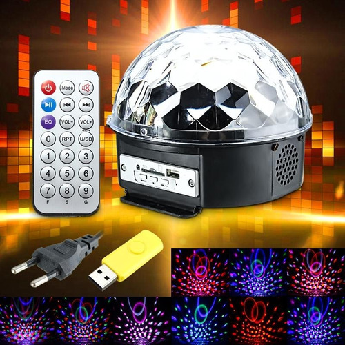 Luz Fiesta Bola Disco Led Bluetooth Parlante Reproductor