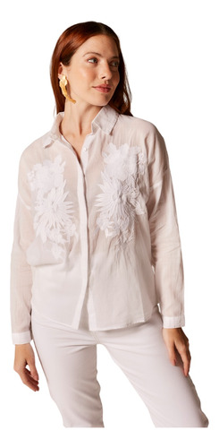 Camisa Bordada Alheli - Mujer Prussia