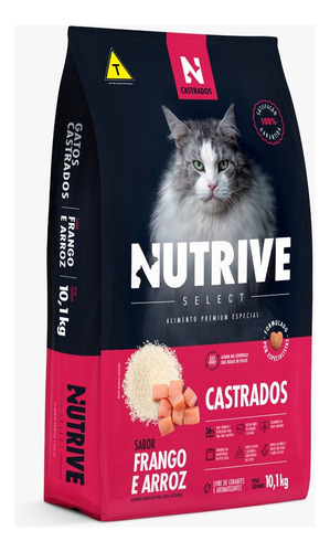 Alimento Nutrive Select Gatos Castrados Frango&arroz 10,1kg