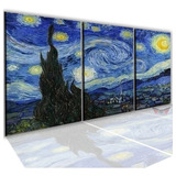 Quadros Decorativos 3 Peças  Van Gogh Noite Estrelada
