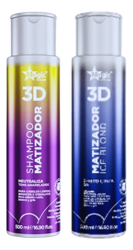 Kit Magic Color Shampoo 500ml + Máscara 3d Ice Blond 500ml