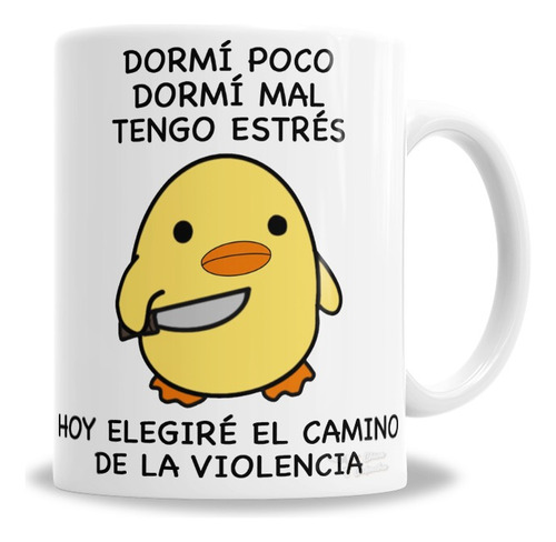 Taza De Cerámica Meme Pollito Camino De La Violencia En Caja