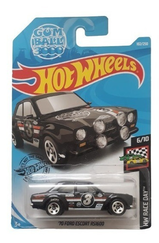 Ford Escort 1970 Rs1600 #102 Negro Hot Wheels Clase 1a!