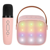 Kit Parlante Y Micrófono Karaoke Para Niñas Bluetooth Luces