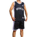 Uniforme Nba Basquetbol Adulto Brooklyn Negro