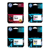 Pack De 4 Tinta H.p. Cyan,mag,ama,neg Photo 564 Original