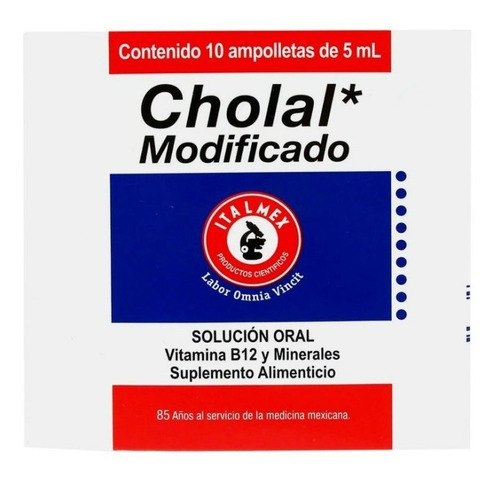 Cholal Modificado Caja Con 10 Ampolletas De 5 Ml Sabor Sin Sabor