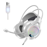 Auriculares Para Juegos Con Micrófono Para Usb 7.1 Blanco