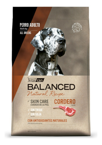 Vital Balanced Perro Natural Recipe Cordero 3 Kg