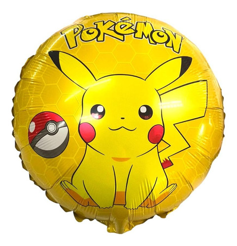 5 Globos Metalicos De 46 Cm De Pikachu