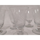 Copas Pequeñas De Vidrio Para Licor Labrado X4 - Vintage