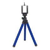 Trípode Para Selfie Celular Cámara 360º Patas Flexibles 34cm Color Azul