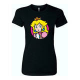 Camiseta Mario Bros Princesa Peach Femenina Serie Black Dama