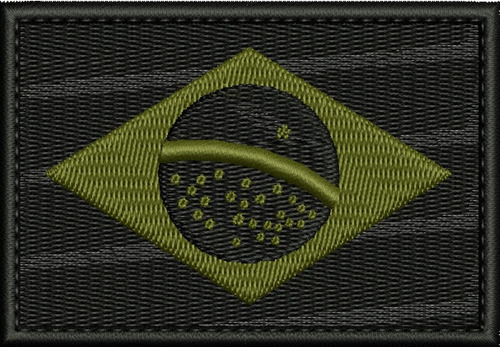 Patch Bandeira Brasil Negativa 8x5,5 Cm Carrapicho