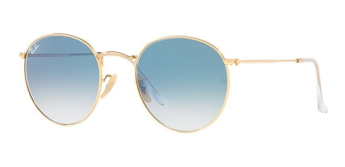 Lentes De Sol Ray-ban Round Metal - Azul 50mm