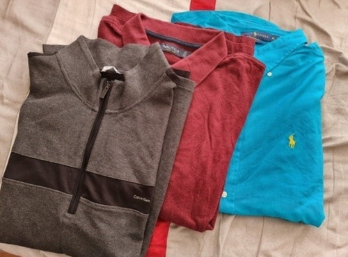 4 Camisas Polo Manga Larga Náutica Calvin Klein Ralph Xl