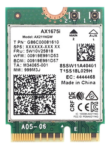 Tarjeta Wifi Ax1675i Wifi 6e M.2 Key El Convio 2 Tribanda 2,