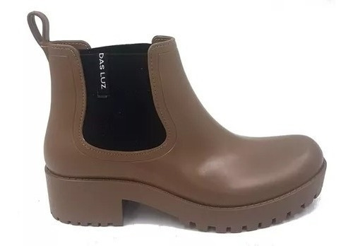 Botas De Lluvia Mujer  Goma Negro Con Elástico Base Tractorp