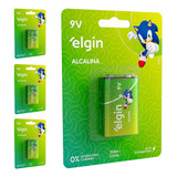 4 Baterias Alcalinas 9v Elgin