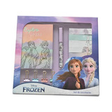 Set De Escritorio Frozen Princesas Disney Anotador Birome 
