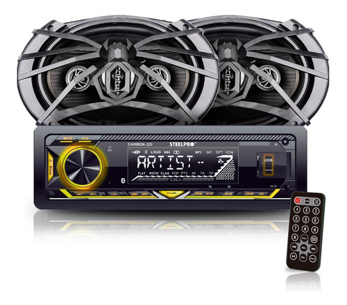 Kit Autoestereo Bluetooth 1 Din + Par Bocinas 6x9 Msi