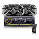 Kit Autoestereo Bluetooth 1 Din + Par Bocinas 6x9 Msi