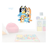 Vinilo Adhesivo Pared Niños Bebe De Personajes Bluey 1mt