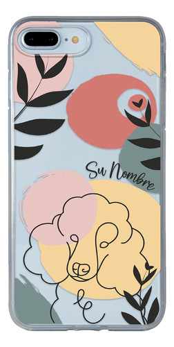 Funda Para iPhone Mujer Perrito Poodle Minimal Su Nombre