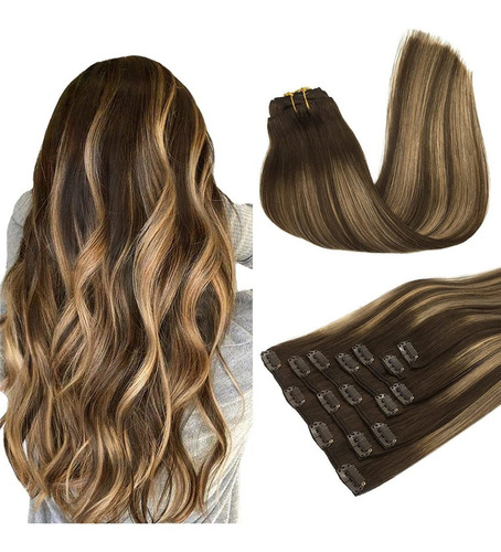 Extensiones Cabello Real 120gr 18in Balayage Chocolate Brown