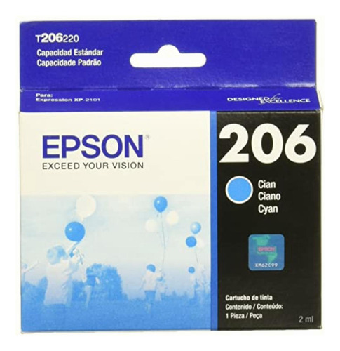 Epson Cartucho De Tinta Color Cyan Para Xp-2101, T206220