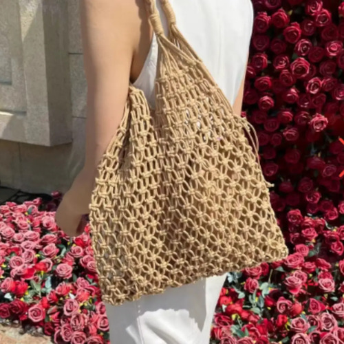 Bolsa Feminina Grande Sacola De Praia Rede Macrame Verão