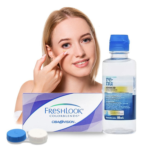 Pupilentes Freshlook Colorblends Graduados + Solución 60ml