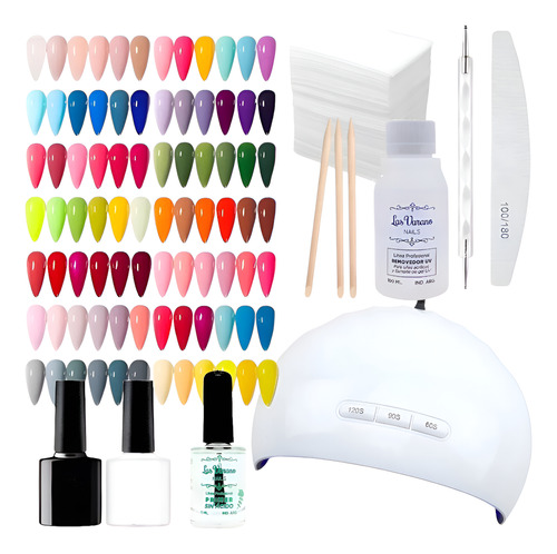 Kit Inicial X14u. Manicuria Gel Esmalte Semi Cabina Led/ Uv