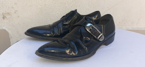 Zapatos Charol Negro Evilla Suela  39 (usado Paciotti Cesare
