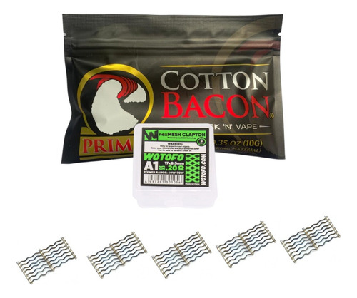 Kit Algodão Resistência Wotofo Coil Mesh Clapton 0.20 Ohms