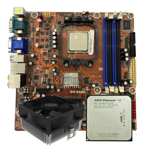 Kit Placa Amd Sm 3330 Processador Phenom Ii X2 565 3400mhz