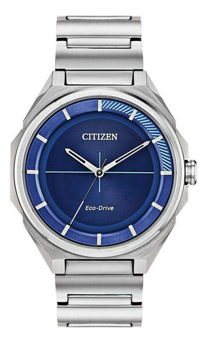 Reloj Citizen Eco-drive Caballero Gris Dr Bj6530-54l - S022 Color Del Fondo Azul