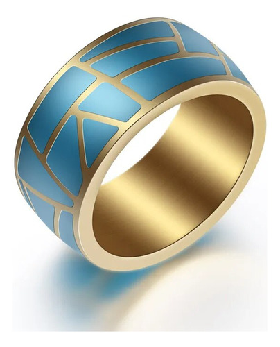 Anillo Azul De Acero Inoxidable Para Hombre, Joyería Platead