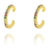 Aros Cuffs Enchapados En Oro 18k Multicolor