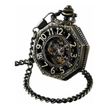 Reloj De Bolsillo Steampunk Con Cadena De Bronce