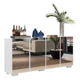 Aparador Buffet Com Espelho Multimóveis Vegas Fg3560 Branco