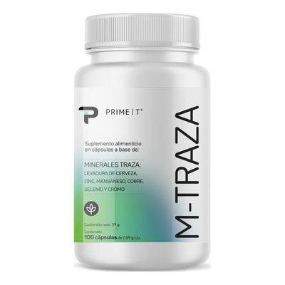 Minerales traza MTraza Primetech 100 Cáps, Cobre, Cromo, Manganeso, Selenio, Zinc y Levadura de Cerveza, elementos esenciales en pequeñas cantidades optimizan importantes funciones fisiológicas | Envío gratis