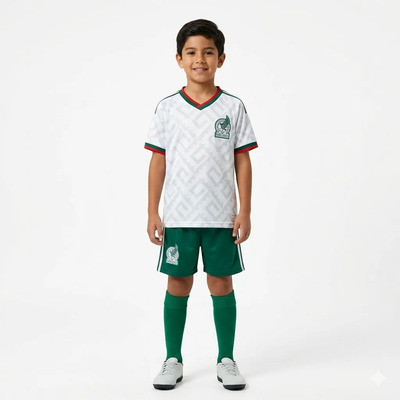 Conjunto Mexico Futbol Blanco 2pz Playera, Short Tallas 4-12 | Envío gratis