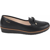 Flats Zapatos De Piso Mujer Vicenza 4424 Piel Negro Confort