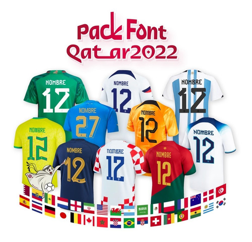 Tipografía Pack Font World Cup Qatar 2022 Archivo Ttf, Eps