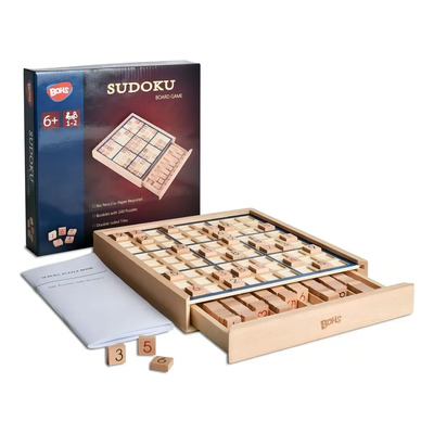 Bohs Juego De Mesa De Madera Sudoku Con Cajón - Con Libro De 100 Rompecabezas De Sudoku - Rompecabezas Juguetes De Escritorio | Meses sin interés