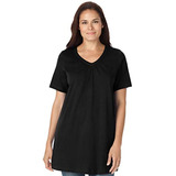 Woman Within Women  S Plus Size Perfect Shirred V-neck Tuni