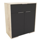 Comoda Chifonier Melamina 1 Cajon 2 Puertas Minimalista ++++ Color Pino Cascina / Gris Sombra